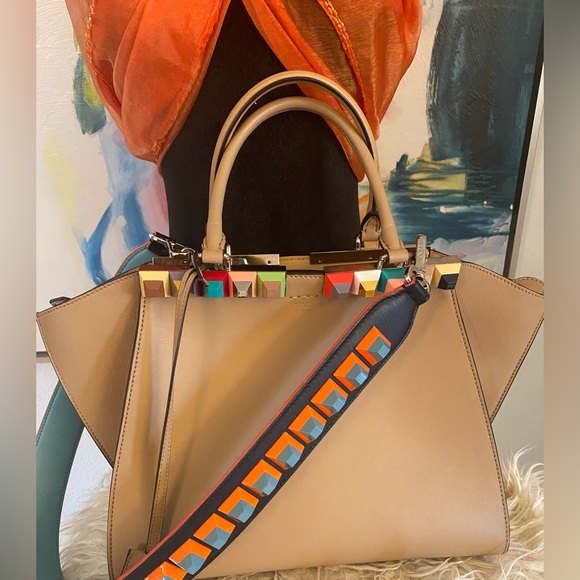 Fendi Blue / Multi Colored studded Bag Strap.Strap You. - Picture 10 of 12